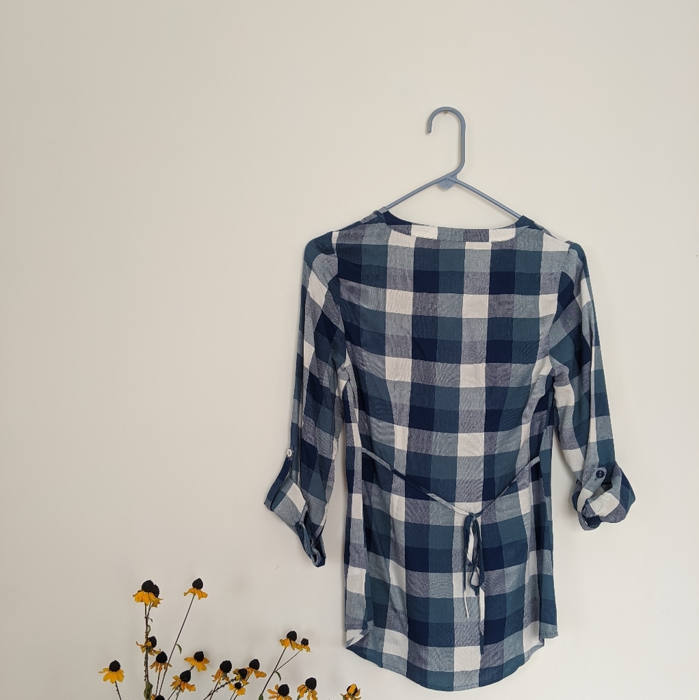 ModCloth blue & white blouse - Picture 5 of 7